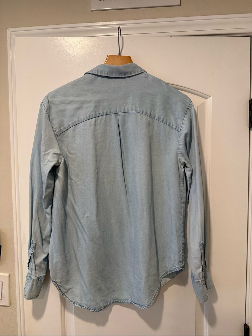 a new day Light Wash Chambray Button-Up Shirt - Picture 3 of 9